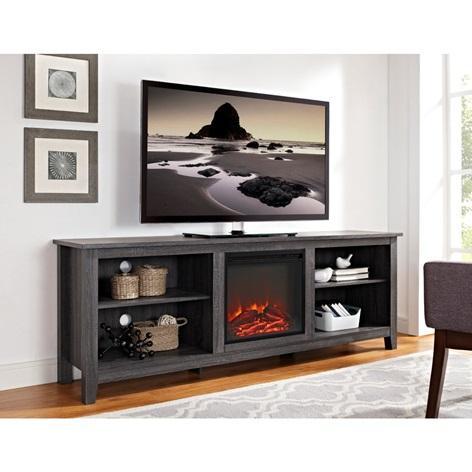 Darby Home Co Kneeland 70" Open Storage TV Stand with Electric Fireplace - MSRP $689