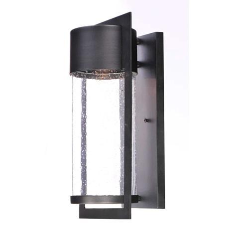 Wade Logan Gullo Black Integrated LED Seeded Glass Outdoor Flush Mount - MSRP $219