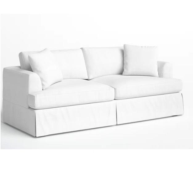 Truckload - Housewares - Lucia Recessed Arm Slipcovered Sofa, Kenzie 74"W 3-Drawer Poplar Wood Sideboard - MSRP $42,044