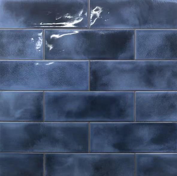 Flooring & Rugs - Ivy Hill Tile Piston Camp Blue Glazed Ceramic Subway Wall Tiles, Daltile, Vortex - Est Retail $1,114