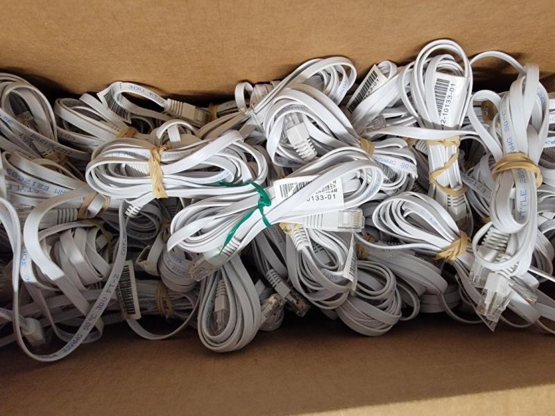 225 Mixed Original Cables By Apple, Samsung, Cat 5 & More