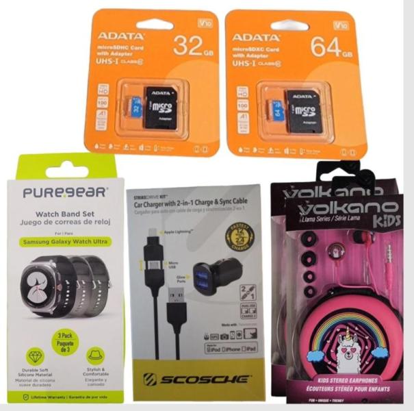 Power Banks, Earbuds, Memory Cards, Chargers & More