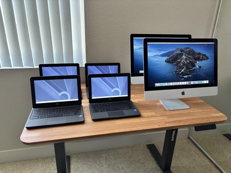 (6) Functional Apple iMac. Dell Chromebook. Est Original MSRP $12k