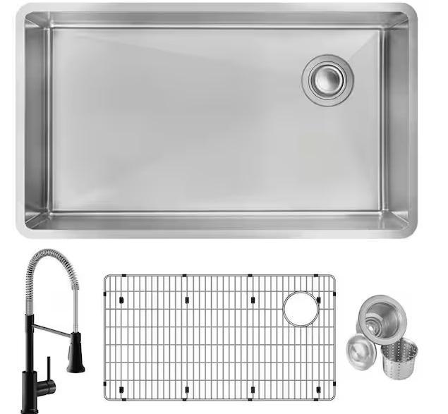 Plumbing - Elkay Crosstown 32in Sink, LORDEAR, Glacier Bay, SKYSHALO, Hampton Bay, Rheem, Everbilt - Est Retail $2,204