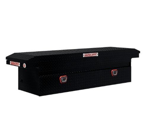 General Merchandise - BLK FULL SZ LO PRO SADDLE BOX, Silver Aluminum Crossover Truck Tool Box - MSRP $2,214