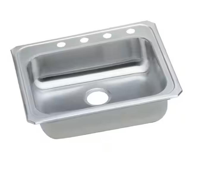 Pallet of Elkay Celebrity 25in Drop-in Single Bowl Brushed Satin Stainless Steel Kitchen Sinks - Est Retail $7,247