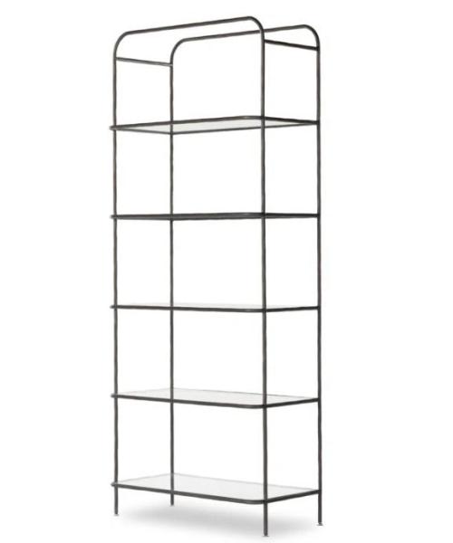 TRUCKLOAD- Furniture- Schantz Bookcase Hammered Aged Brass, Laurel Canyon Bollinger Round Dining Table - MSRP $19,052