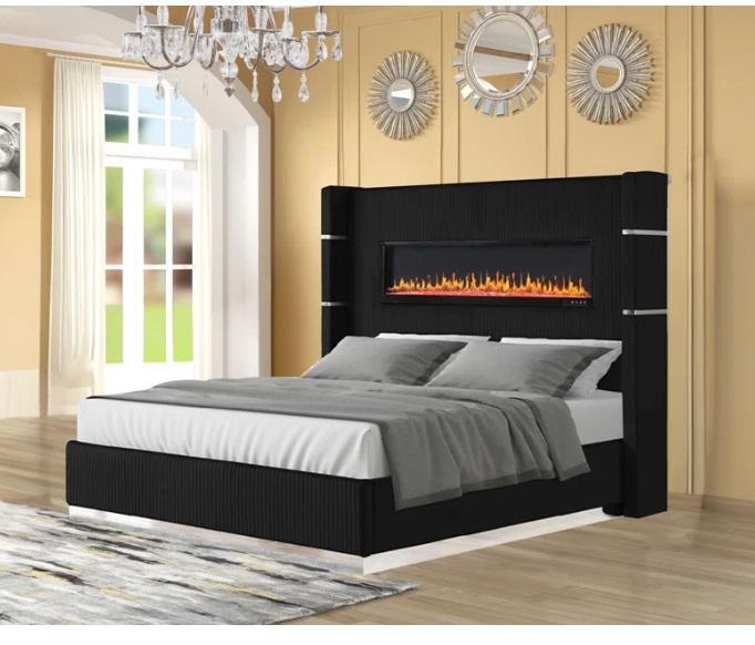 Furniture - Ashray Upholstered Standard Bed, Mallorca Sideboard, 40'' Chenille Upholstered Armchair - MSRP $2,540