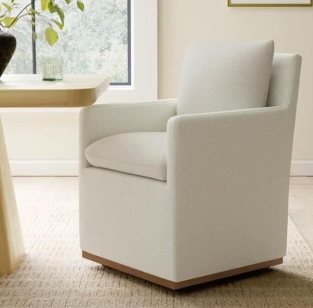 Furniture - Bobbi Upholstered Dining Armchair, Bronislava High Gloss Home Office White Desk, Haziqah Chair -MSRP $2,416