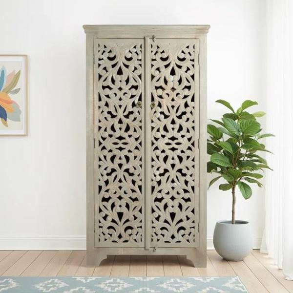 Furniture - Kelly Clarkson Home Eva Solid Wood Armoire, Loon Peak Huerfano Side Chair - MSRP $4,286