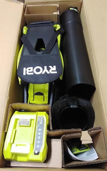Ryobi 40V HP Brushless 100 MPH 600 CFM Leaf Blower/Mulcher/Vacuum with (2) 4.0 Ah Batteries and Charger - MSRP $299