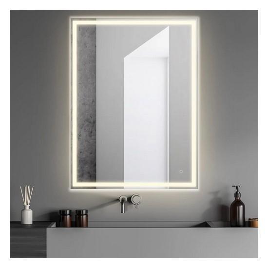 JONATHAN Y Lighting MIR100A-3648 Frameless Bathroom Wall Mirror - MSRP $538