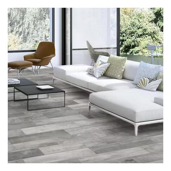 Flooring & Rugs - Florida Wind River Grey 6 in. x 24 in. Porcelain Floor and Wall Tile - Est Retail $1,034- 1plt