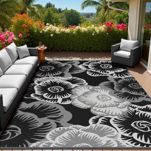 Furniture- MontVoo Outdoor Rug 8x10 ft, GRANNY SAYS Pink Bathroom Rugs, Funny Coir Doormat   - MSRP $1,841