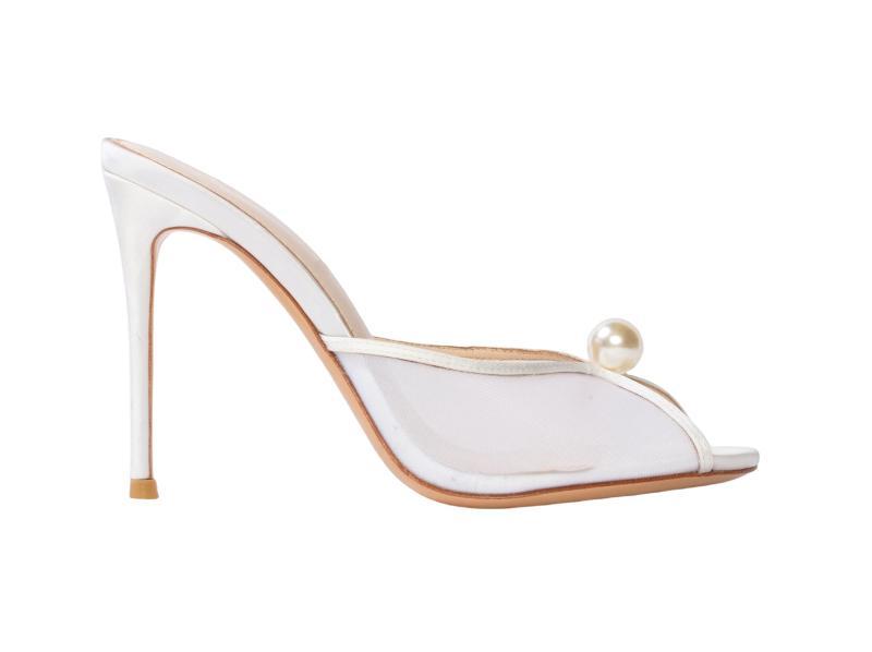 Shoes-Lhamo Latso WhitePearl Mule Heels, HANDKEI Cute Women's Bunny Slippers, MisaeMila Womens Low Heels  - MSRP $8,794