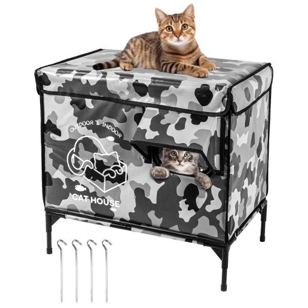 Pet Products- Indestructible Elevated Feral Cat Shelter, Easy-Going 100% Waterproof Dog Bed Cover  - MSRP $1,070