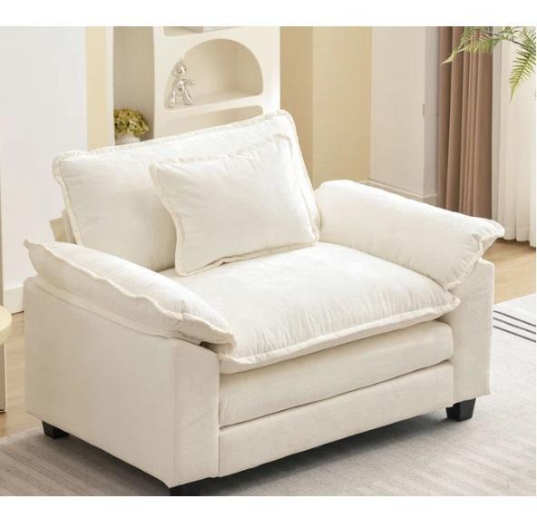 Housewares- Deep Seat Sofa Chair Throw Pillow, Adelyn 18.5"H Velvet Upholstered Kitchen Dinning Armchairs - MSRP $3,183