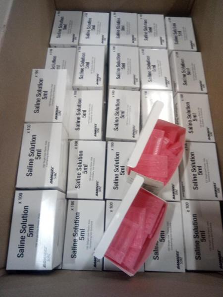 General Merchandise- Saline Solution Vials 5mL, 100 Count Portable Single-Use Drops - MSRP $1,317