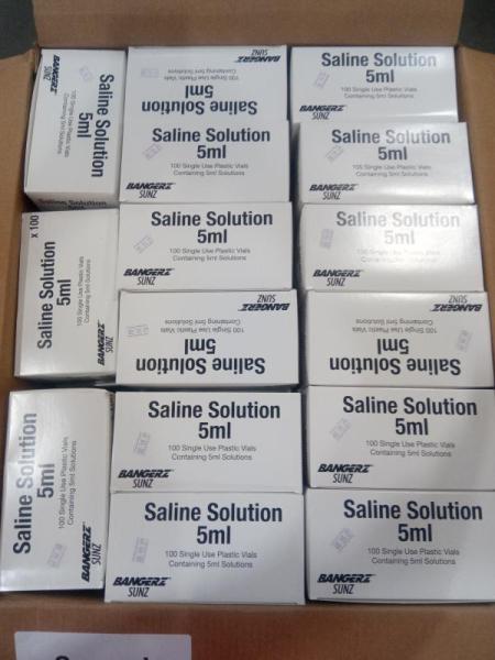 General Merchandise- Saline Solution Vials 5mL, 100 Count Portable Single-Use Drops - MSRP $1,077