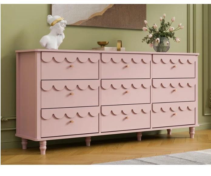 Furniture- 9-Drawer 63.1"W Dresser, 10"/12"/14" Medium Cooling Gel Memory Foam Hybrid Mattress, Sideboards -MSRP $3,747