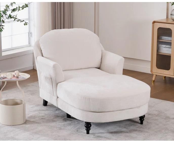 Furniture - Pullout Sofa, Vintage Lounge Chair In The Living Room, Comfortable Linen Single Sofa Chairs - MSRP $3,660