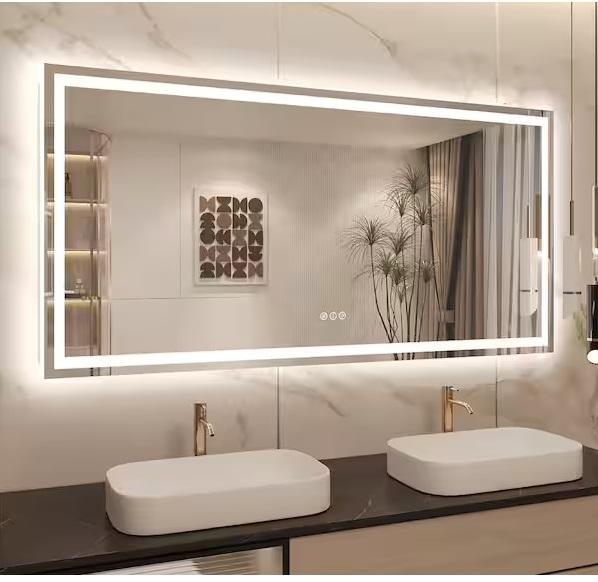 Plumbing - KIOTEE, Front Back Lighted Anti-Fog Wall Vanity Mirror, HDC, Hampton Bay, VEVETTA - Est Retail $1,711