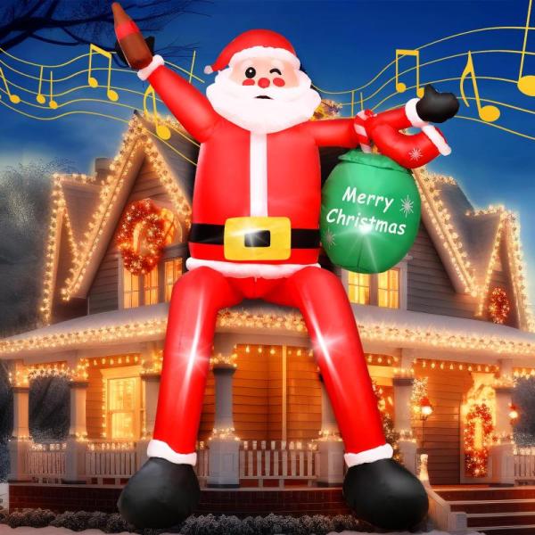 Home - Vynium 8ft Music Inflatables Hanging Santa, SMSELER Portable Neck Fans, Tosleo Pillow Covers - MSRP $49,890