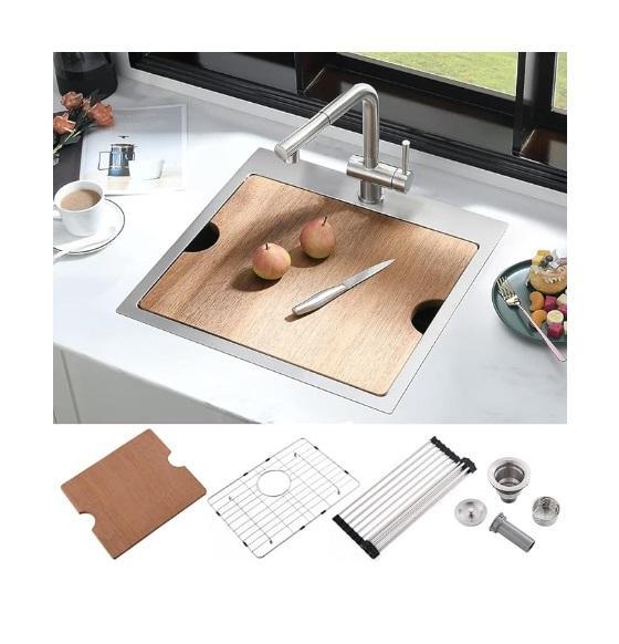 21in Small Bar Sink Drop-In Workstation, Plastic Roof Ice Guard Snow Guard, VEVOR Ultrasonic Cleaner - MSRP $4,509