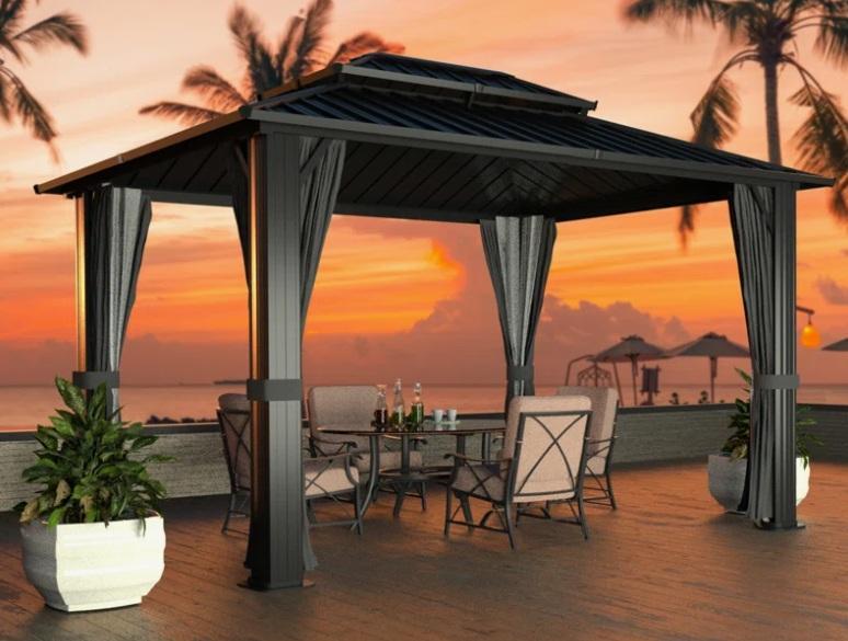 Truckload - Housewares - Kaiser 24" Marble Single Sink Vanity Top, Aluminum Patio Gazebo, Coffee Table - MSRP $25,076