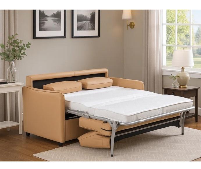 Truckload - Housewares - Haven Fold Italian Top Sleeper Sofa Bed, Douglas Glass Top 2-Drawer End Tables - MSRP $43,700