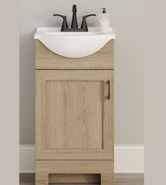 Project Source Euro 18in Sandstone Sink Bathroom Vanity, Primo Bottom Load Black Water Cooler, Metabo - MSRP $2,176