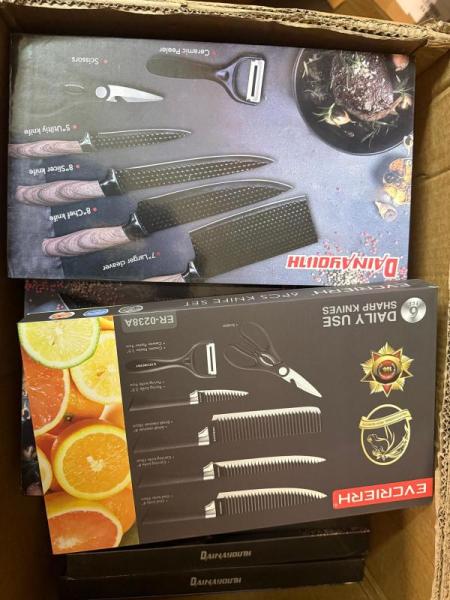 Chef Knife Set, 6Pcs Stainless Steel Kitchen Knife Set, Non-Stick