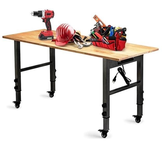 OLBRUS 54.3"Adjustable Workbench, DAOYIJIAJU Gold Arched Mirror, Nuwave Bravo Toaster Oven/Air Fryer Combo -MSRP $2,399