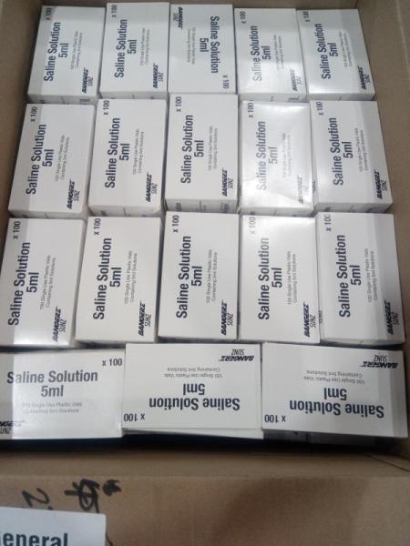 General Merchandise- Saline Solution Vials 5mL, 100 Count Portable Single-Use Drops - MSRP $1,724