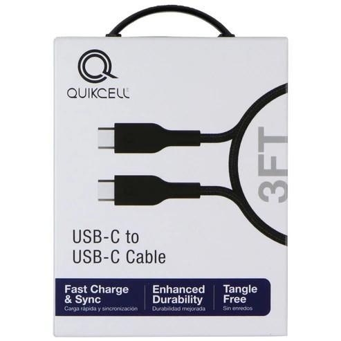 Quikcell 3Ft Braided USB-C to USB-C Cable