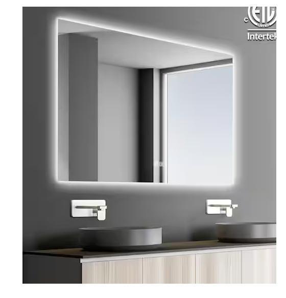 Plumbing - HOMLUX Anti-Fog Wall Mounted Bathroom Vanity Mirror, NTQ Double Vanity Top, KeonJinn - Est Retail $2,108