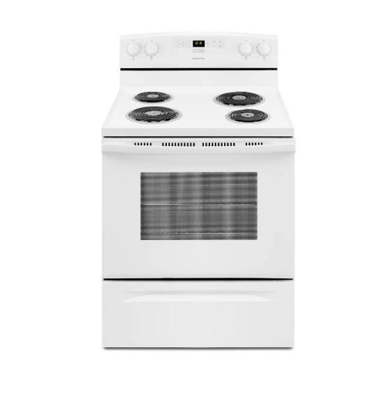 Amana 4.8cu.ft Electric Range, YACR4303MFW - MSRP $719