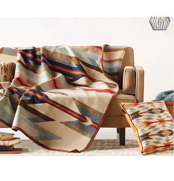 Housewares - Pendleton Wyeth Trail Wheat Blanket, Daney Peony Fabric & Rubberwood Dining Chairs, Armchair - MSRP $3,531