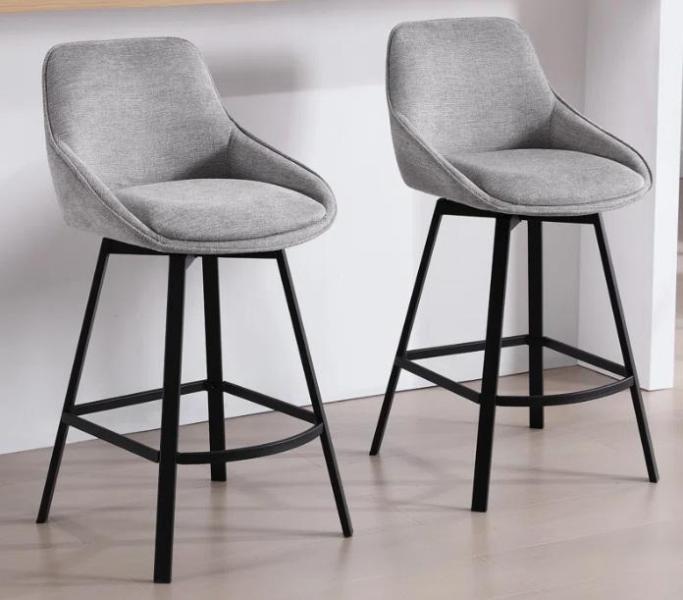 Housewares- Gordhan Swivel Upholstered 25.6'' Linen Counter Stool, Craigsville 2-Drawer Nightstand, Canvas -MSRP $3,012