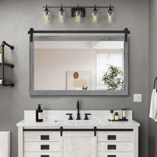 Home- Farmhouse Mirror,  POZINO Beveled Oblong Mirror, - MSRP $13,678