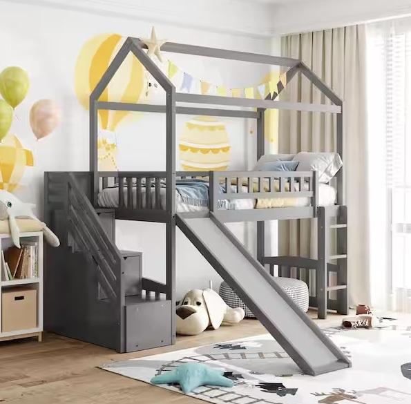 Home Decor - Harper & Bright Designs Twin Size Loft Bed, GOJANE, Prepac, Brabantia, BYBLIGHT - Est Retail $2,142