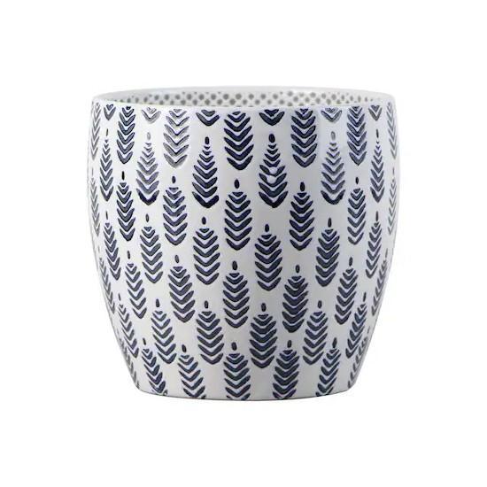 Overstock - Home Decor - Allen & Roth Wick & Grow Blue Ceramic Indoor Planter - MSRP $1,150