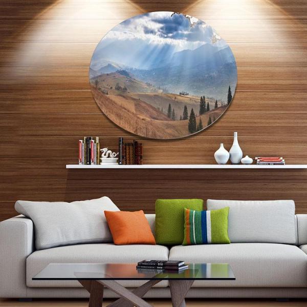 Home - Designart Landscape Disc, Hotel Jacquard Throw, Ryb Home Kitchen Window Curtain - MSRP $1,741