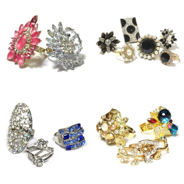Assorted Mixed Lot Wholesale Women Fashion Jewelries Rings Necklaces