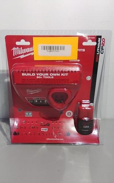 Milwaukee M12 12V Lithium-Ion Compact Battery Pack 2.0Ah & Charger Starter Kit - MSRP $89