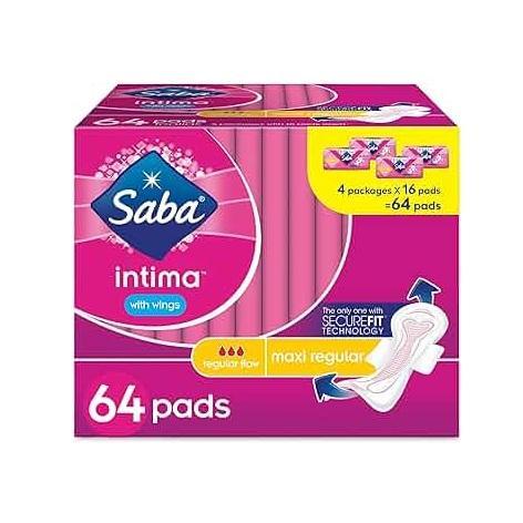 NEW - Saba Intima Regular Maxi Pads with Wings - MSRP $215
