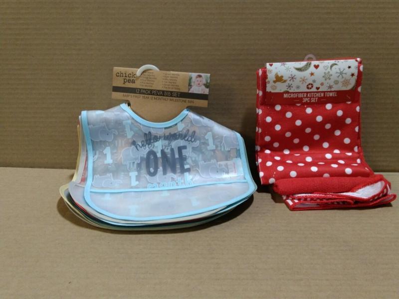 Bed Bath and Home - CHRISTMAS MICROFIBER TOWEL, MGV BACKPACK, CHICK PEA MILESTONE- MSRP $4,122