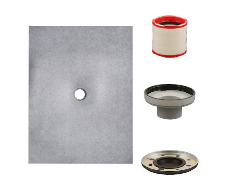 Plumbing - Everbilt Watershield Shower System 36 in. x 48 in. Waterproof Center Drain - Est Retail $2,544- 1plt