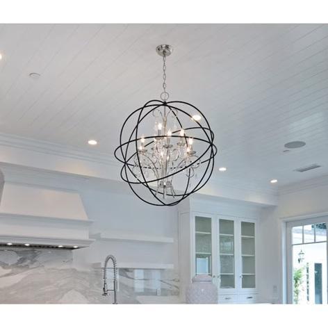 Canora Grey Trishia 6-Light Unique/Statement Globe Chandelier with Crystal Accents - MSRP $1,089