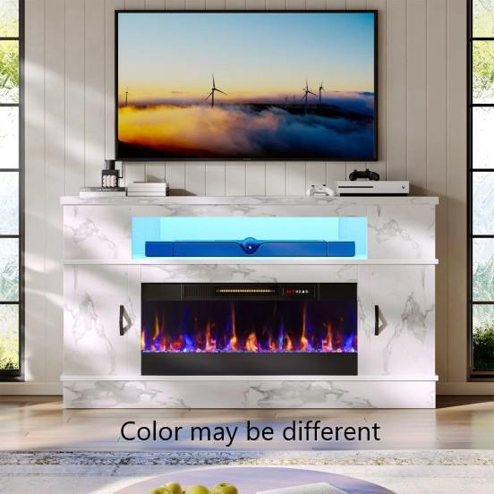 Furniture - Wade Logan Fireplace TV Stand, Ebern Designs Wooden Foyer Table, Saruhan Ladder Bookcase - MSRP $3,876